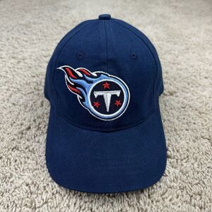 Tennessee Titans Hat Logo Athletic Adjustable‎ Strap Blue 3D Team Logo Vtg Cap